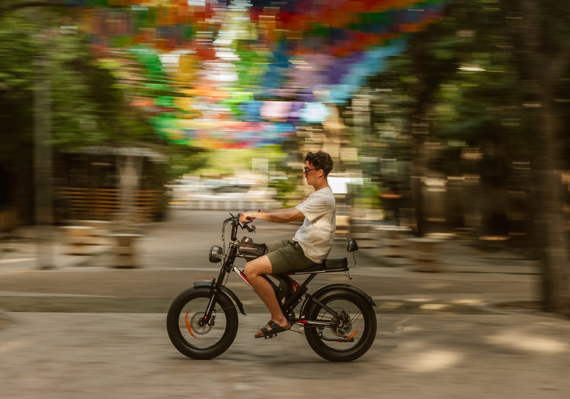 Twist N Glide e-bike rider on Tulum street